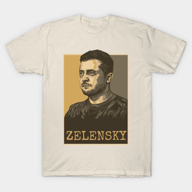 Ukrainian President Volodymyr Zelensky T-Shirt by ComPix